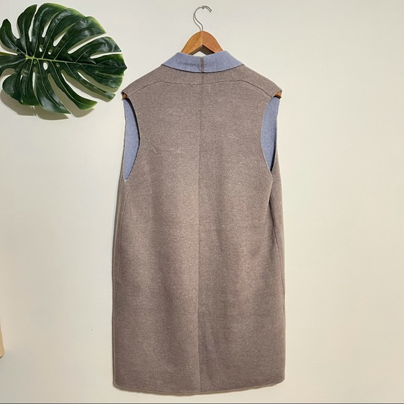 Bendetta B Long Cardigan Open Sweater Vest Gray Wool Cashmere Blend Large - Picture 11 of 11